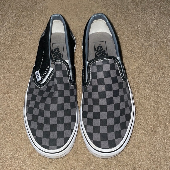 Vans Shoes - Vans Checkered Black Gray slip in sneaker 6 Men 7.5 Women